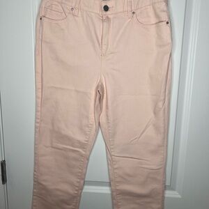 PLATINUM CHICO’s Women's Blush Pink Crop Jeans Size 0.5. NWOT